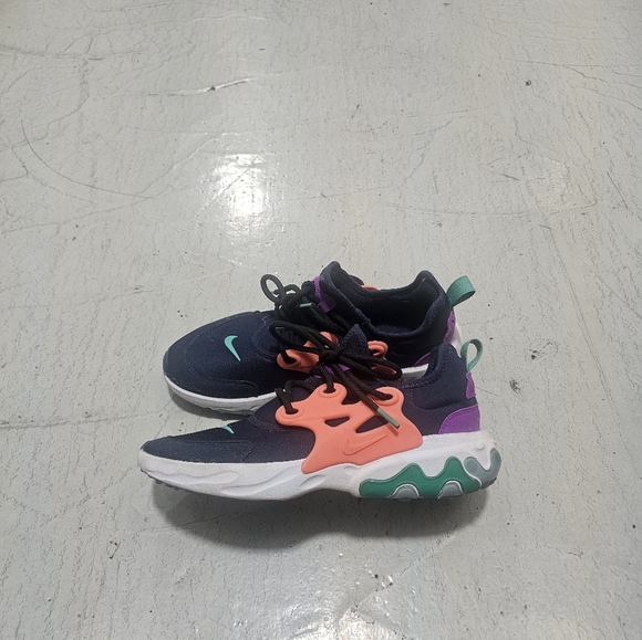 Nike (GS) REACT PRESTO Kids – Midnight Navy/Kinetic Green-magic Ember..Size 6(Y) - Picture 1 of 5